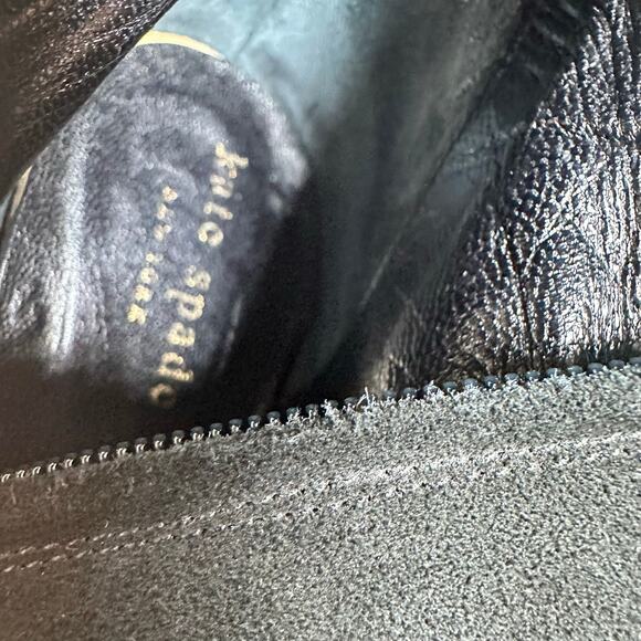 KATE SPADE Black Suede Knee High‎ Heel Boots womans 7 B - Picture 11 of 11